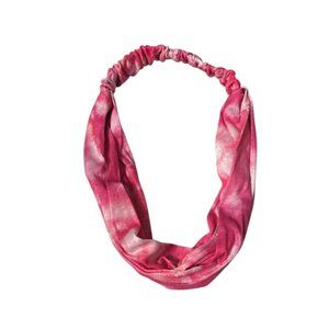 Pink Wide Cotton Gradient Tie Dye Stretch Headband Hair Accessory